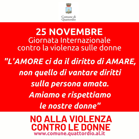 25 NOVEMBRE: Giornata Internazionale contro la violenza sulle donne 