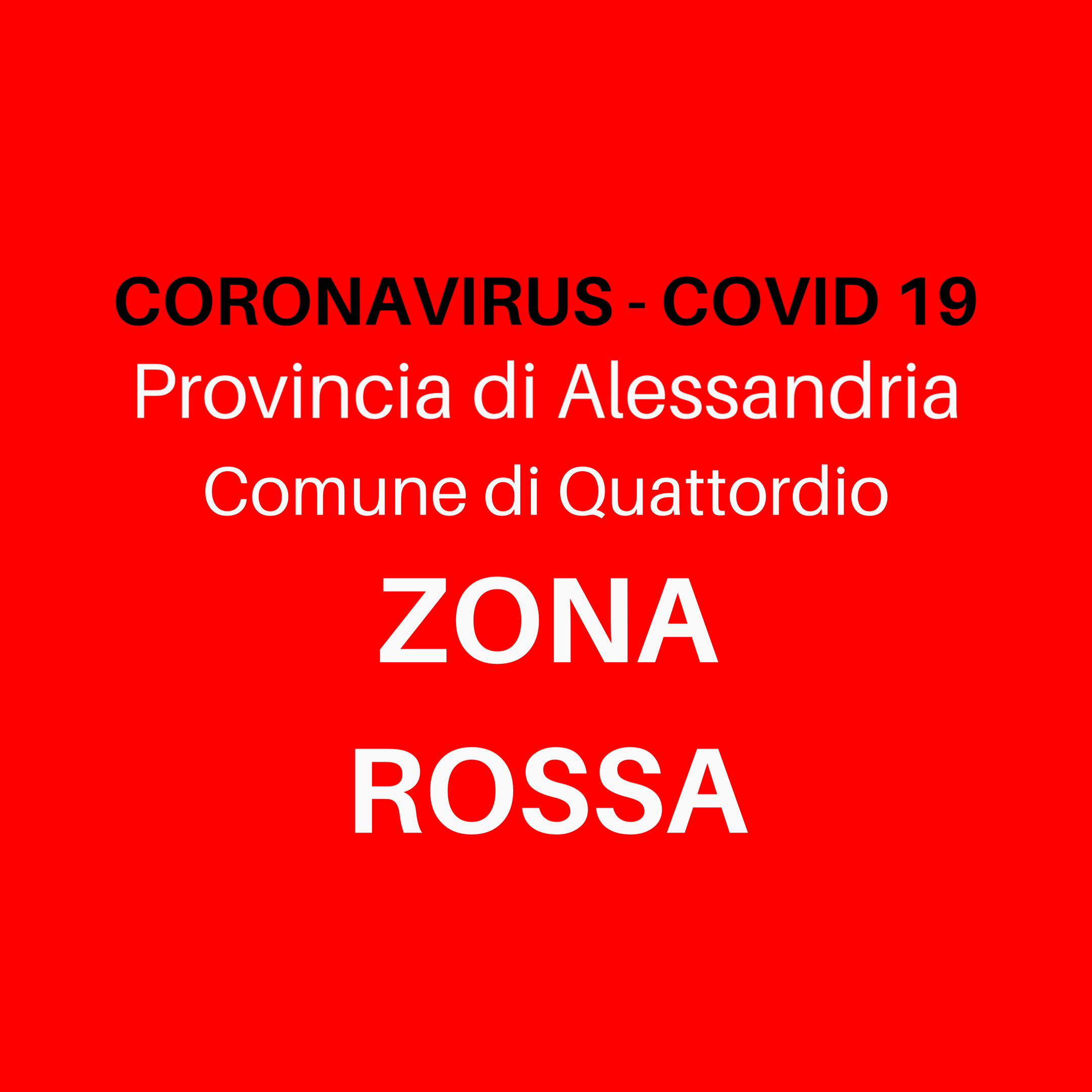 Coronavirus: provincia di alessandria in zona rossa