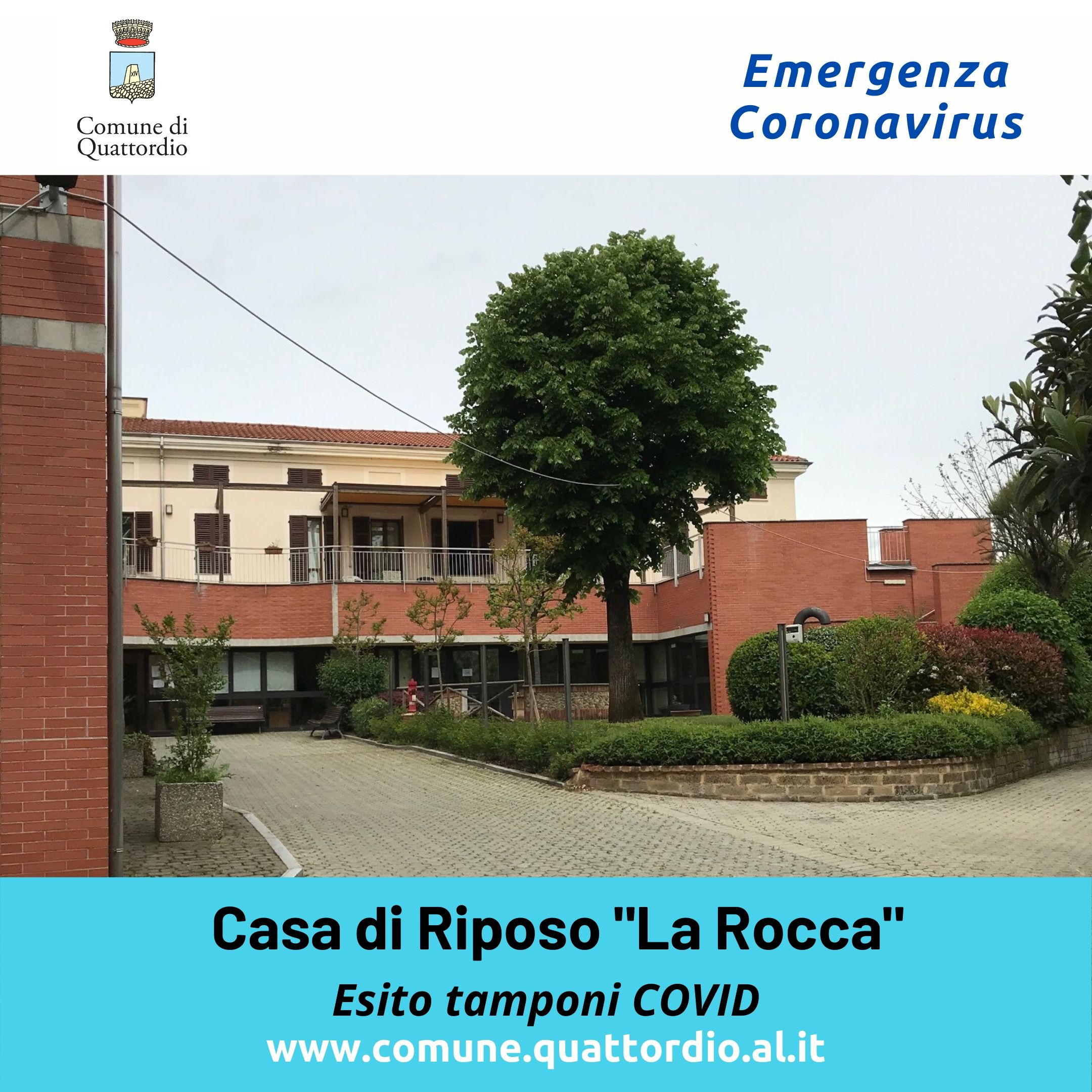 Coronavirus: esito tamponi Casa di Riposo e chiarimenti