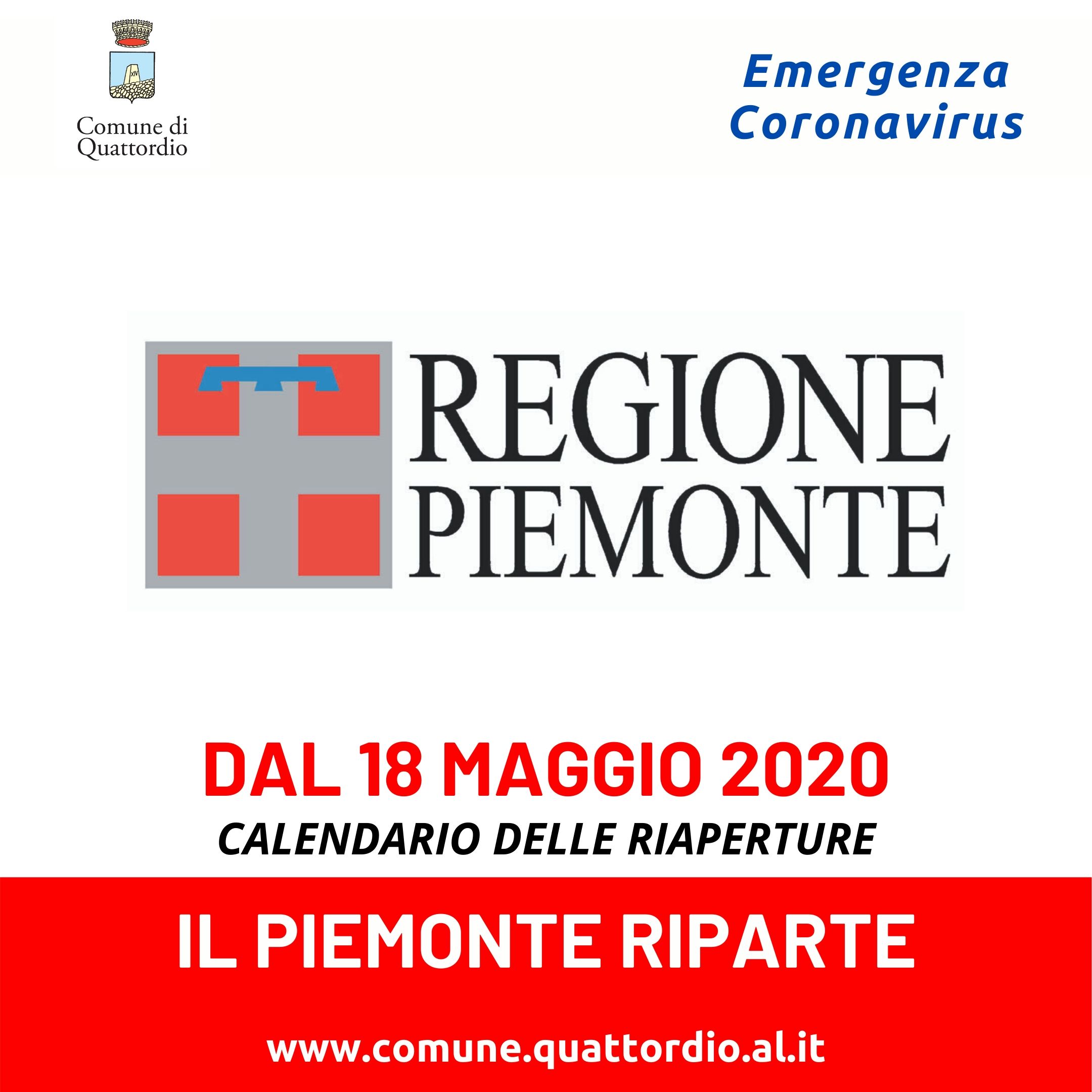 Coronavirus: calendario riaperture in Piemonte