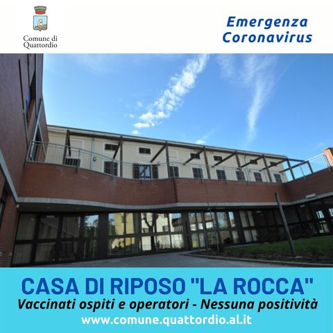 Casa di Riposo "La Rocca": eseguito 1° vaccino a ospiti ed operatori